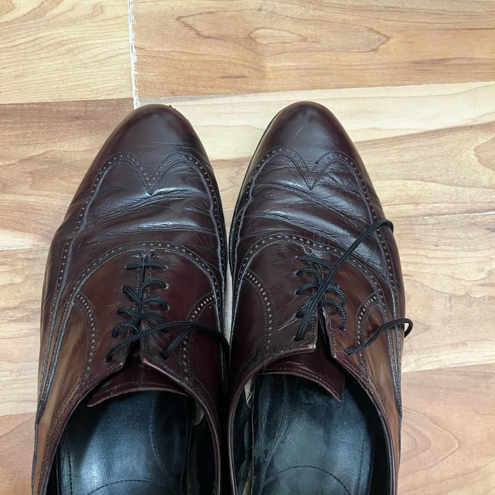 Florsheim‎ Men's Burgundy Leather Oxford Dress Shoes - Picture 3 of 10